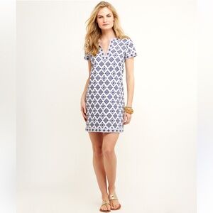 Vineyard Vines Whale Tail Tile Blue and White Tunic Dress